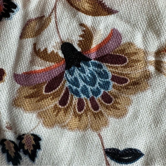 Francesca’s Vera Smocked Sleeve Paisley Dress Size L Linen Blend Cottagecore - Picture 12 of 13